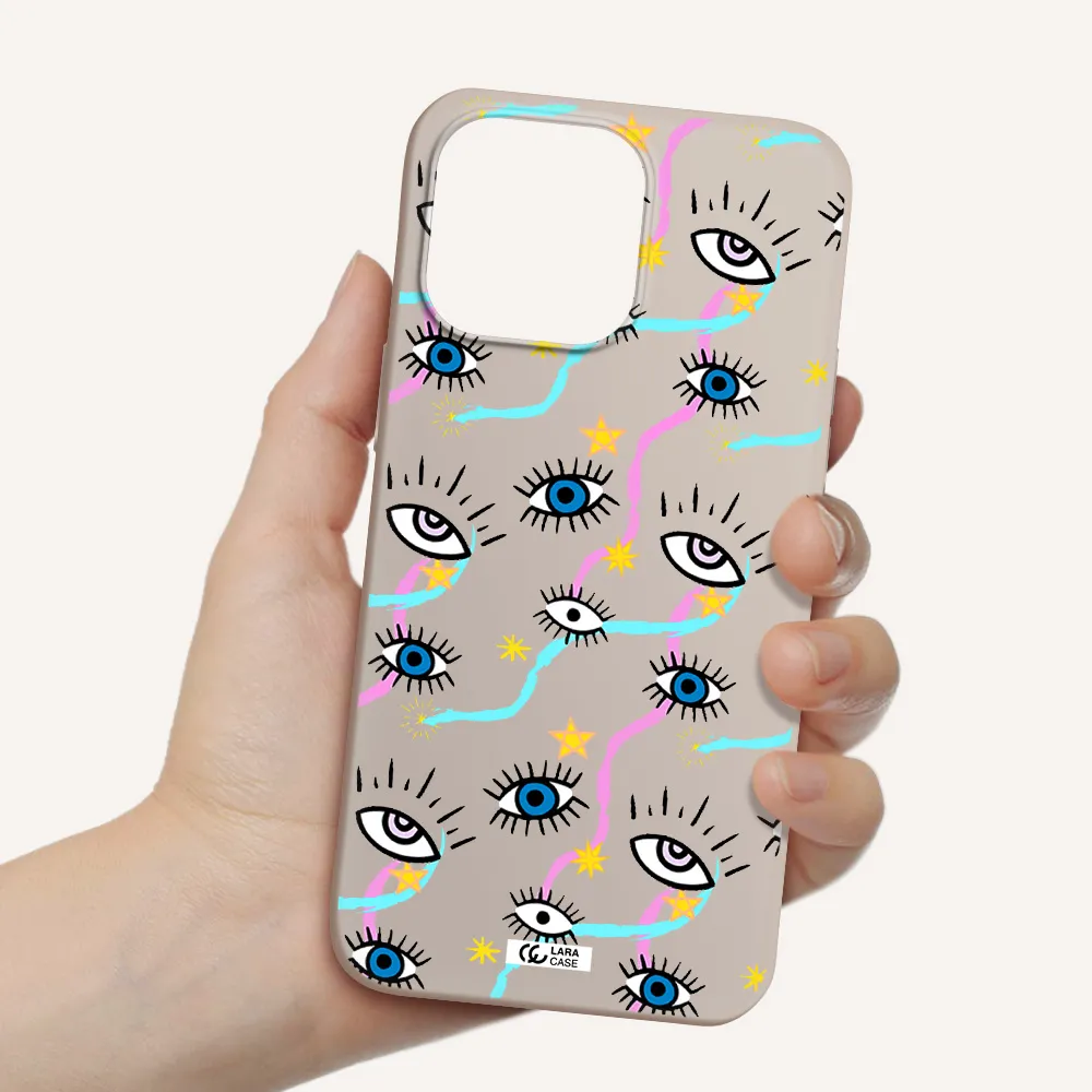 Eye And Ribbon Apple iPhone 14 pro Silicone Stone Case