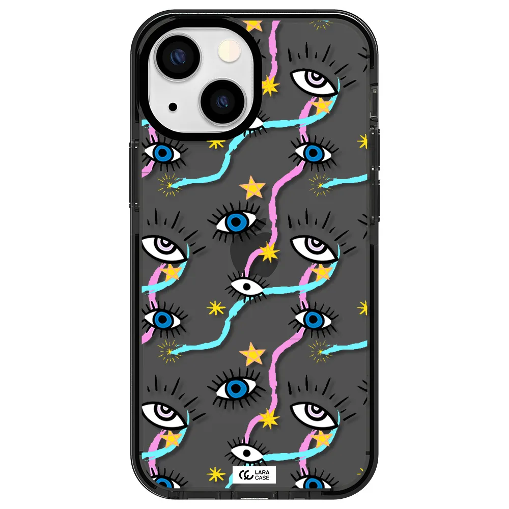 Eye And Ribbon Apple iPhone 15 impact Smoke Black Case