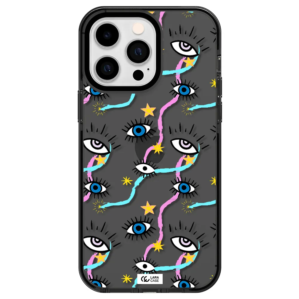 Eye And Ribbon Apple iPhone 15 Pro impact Smoke Black Case
