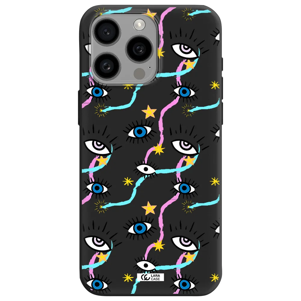 Eye And Ribbon Apple Iphone 15 Pro max Silicone black Case