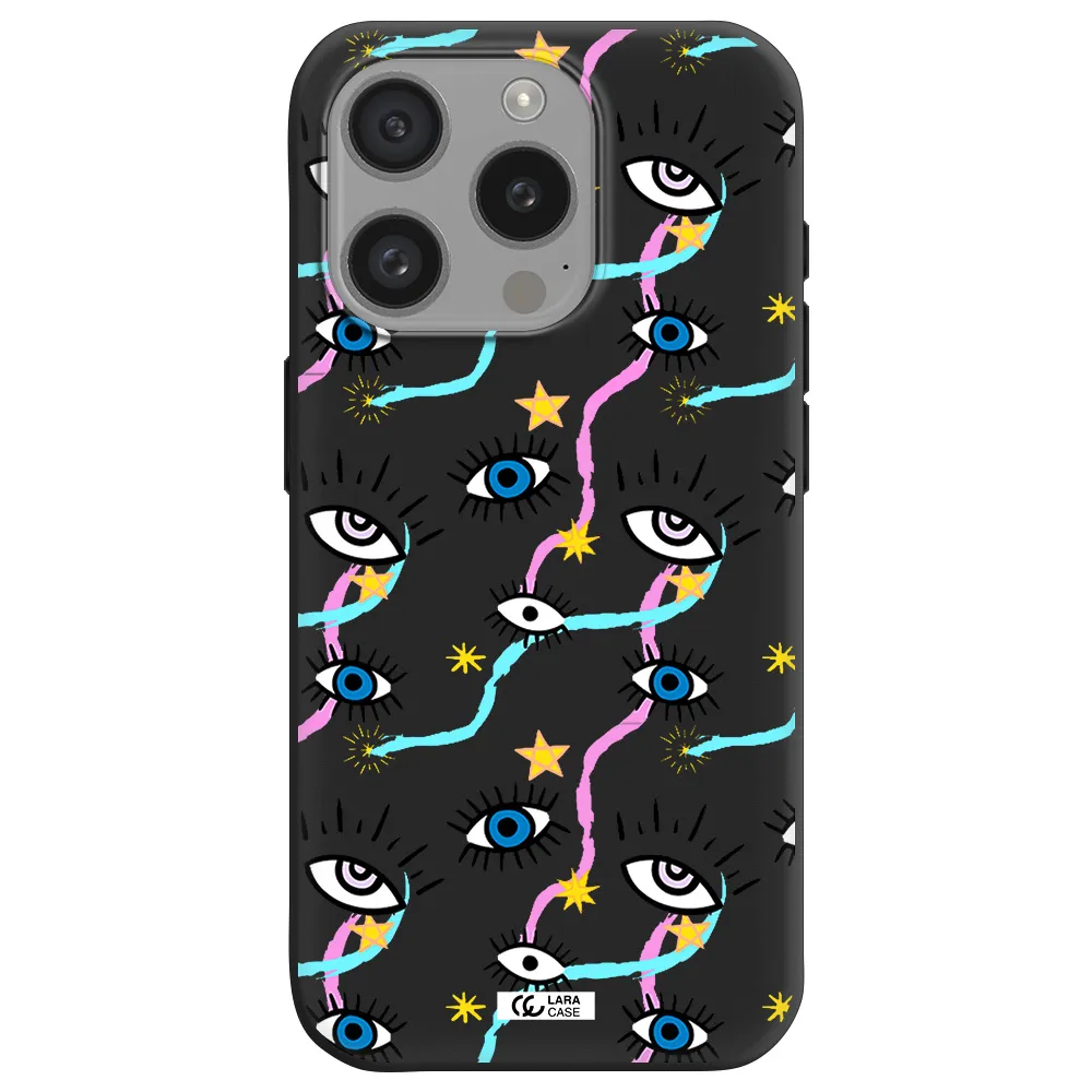 Eye And Ribbon Apple Iphone 15 Pro Silicone Black Case