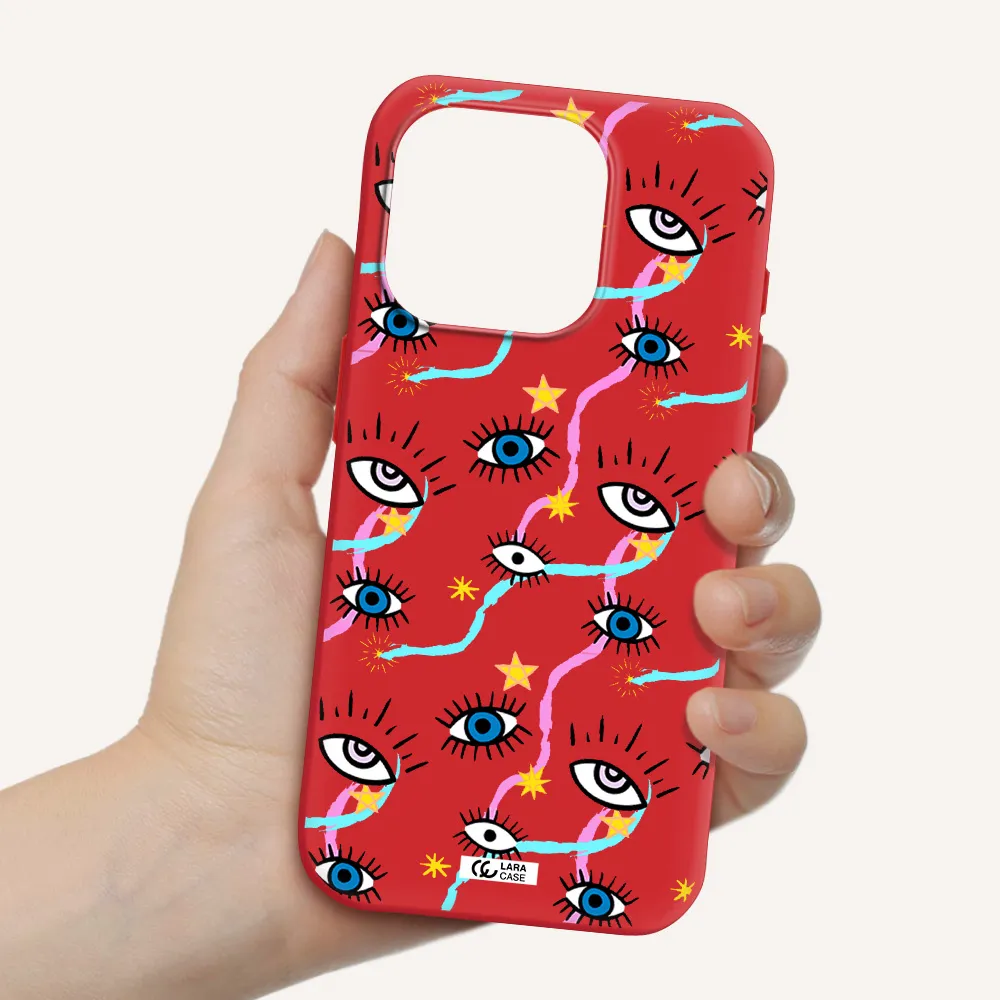 Eye And Ribbon Apple Iphone 15 Pro Silicone Imperial Red Case