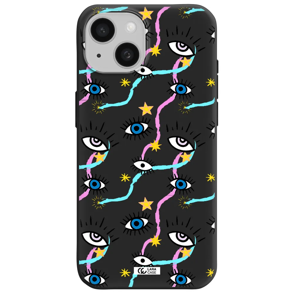 Eye And Ribbon Apple iPhone 15 Silicone black Case