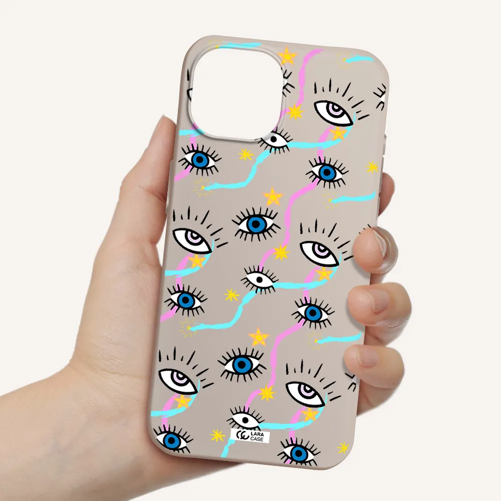 Eye And Ribbon Apple iPhone 15 Silicone Stone Case