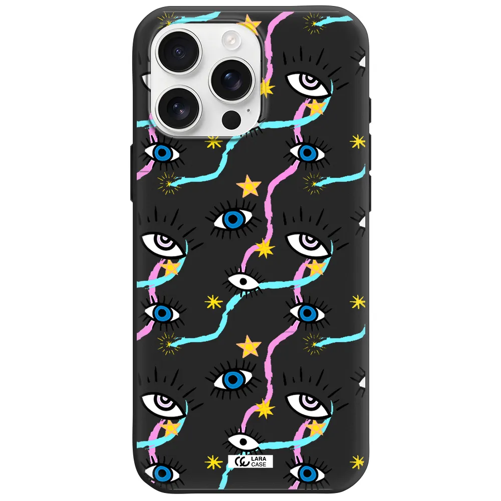Eye And Ribbon Apple Iphone 16 Pro Max Silicone Black Case