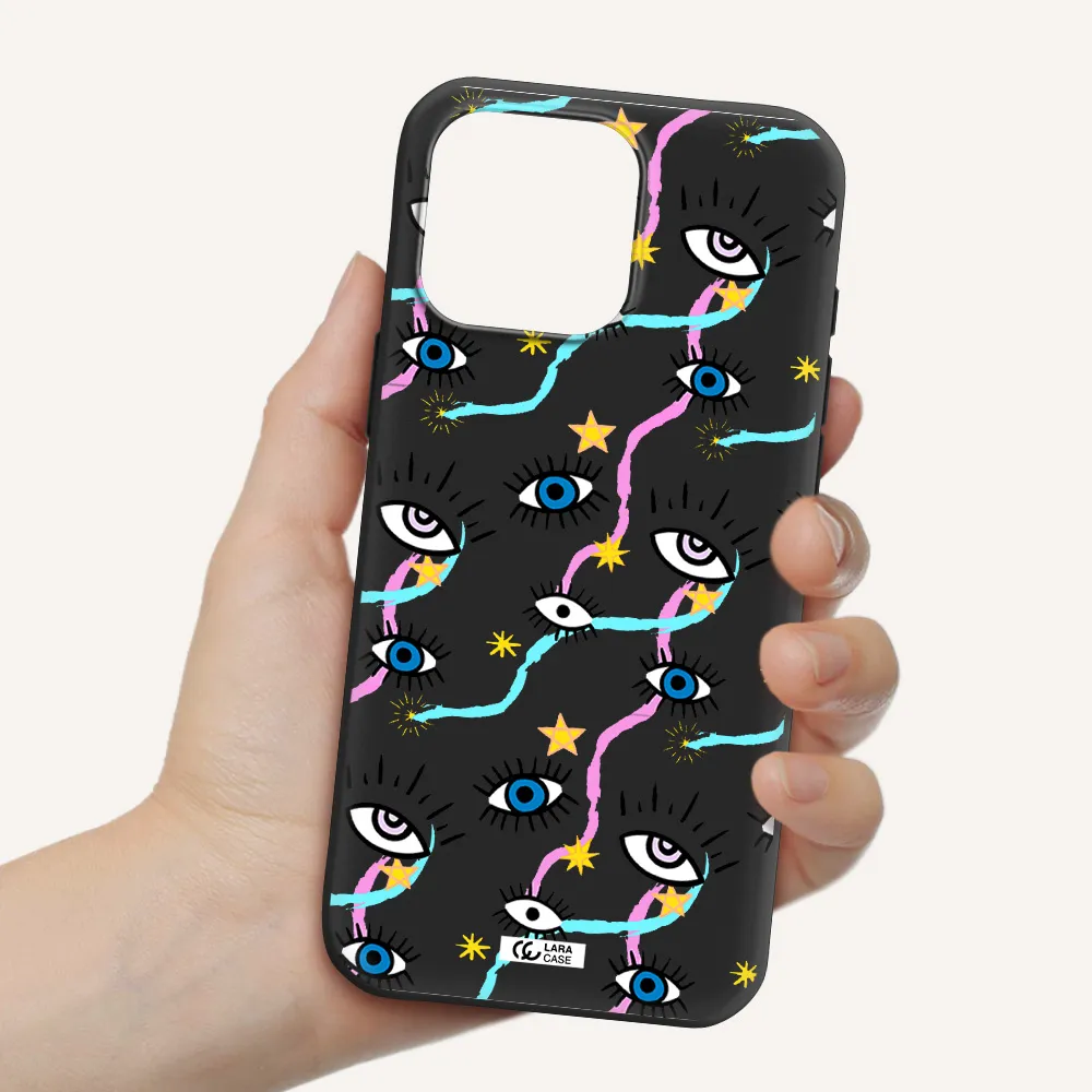 Eye And Ribbon Apple Iphone 16 Pro Max Silicone Black Case