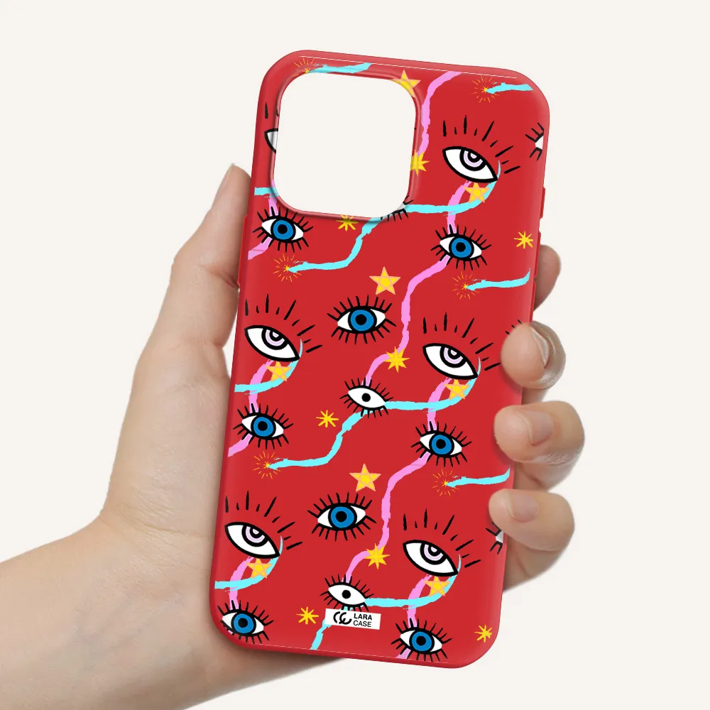 Eye And Ribbon Apple Iphone 16 Pro Max Silicone Imperial Red Case