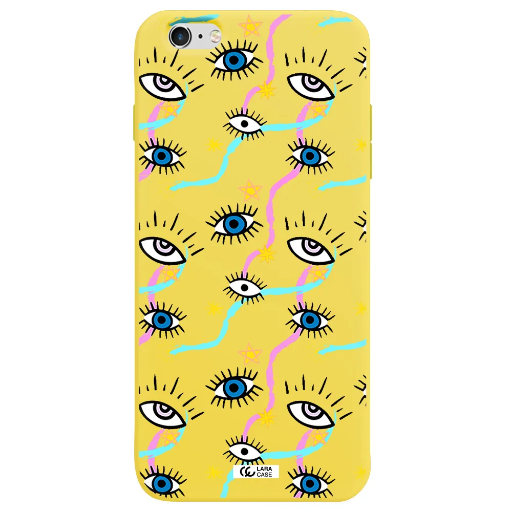 Eye And Ribbon Apple iPhone 6 plus Silicone canary yellow Case