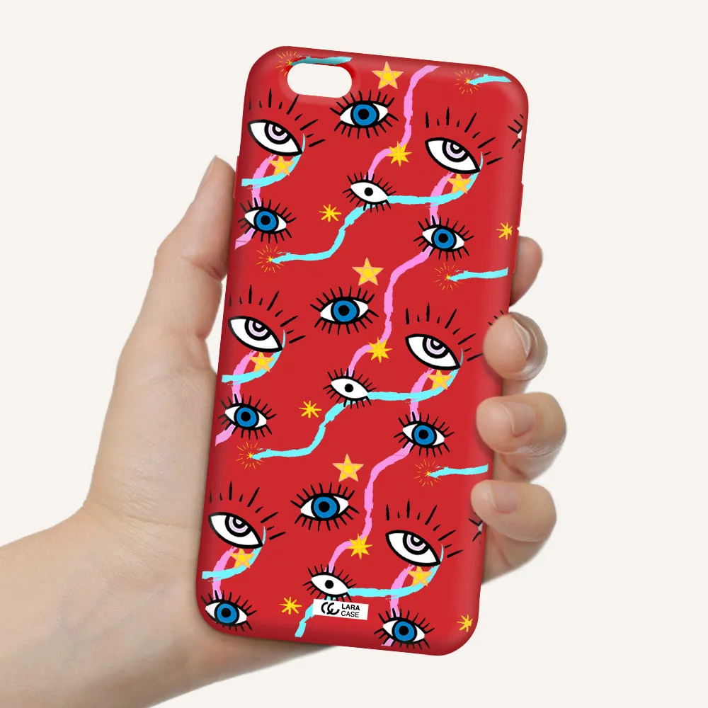 Eye And Ribbon Apple iPhone 6 plus Silicone Imperial Red Case