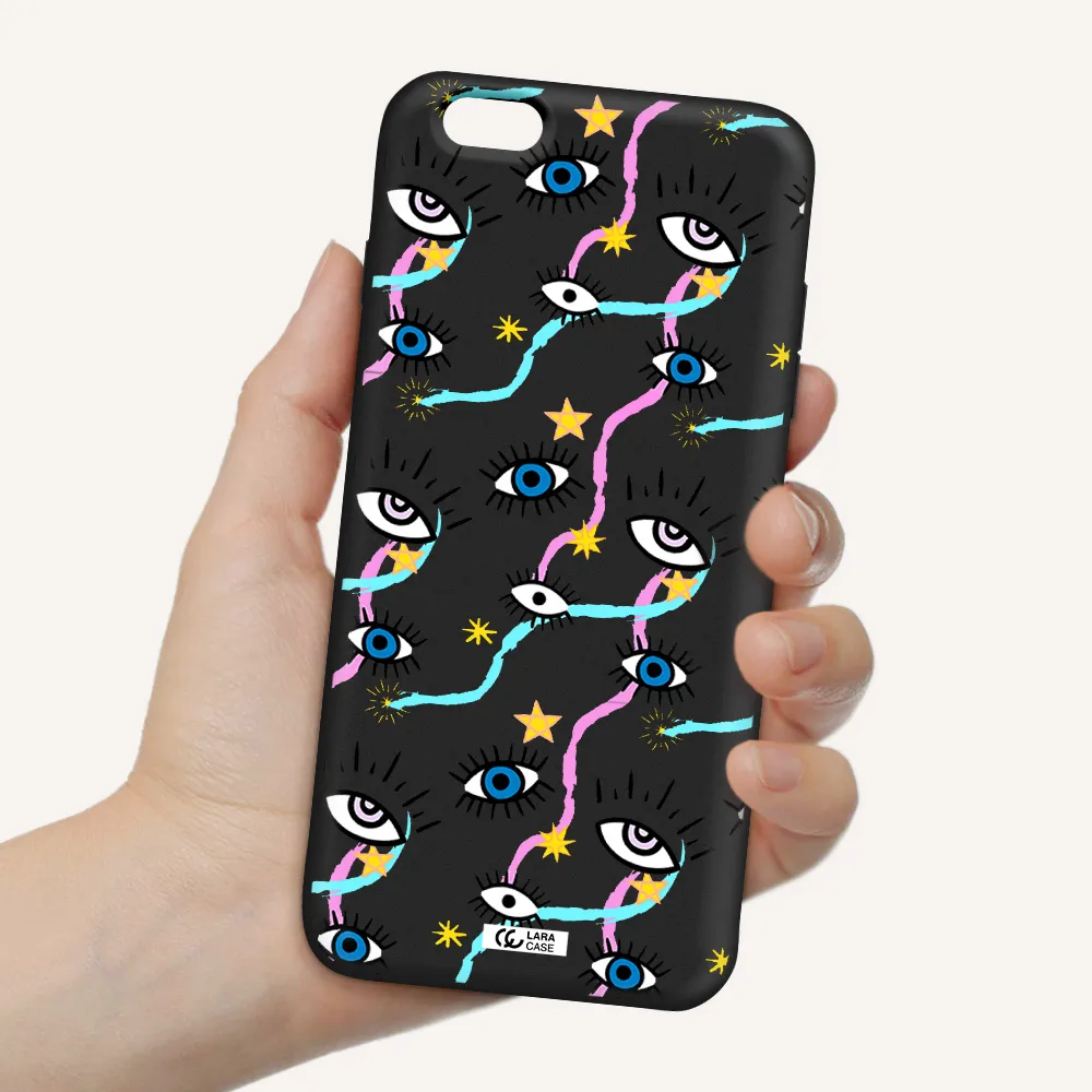 Eye And Ribbon Apple iPhone 6 s plus Silicone black Case