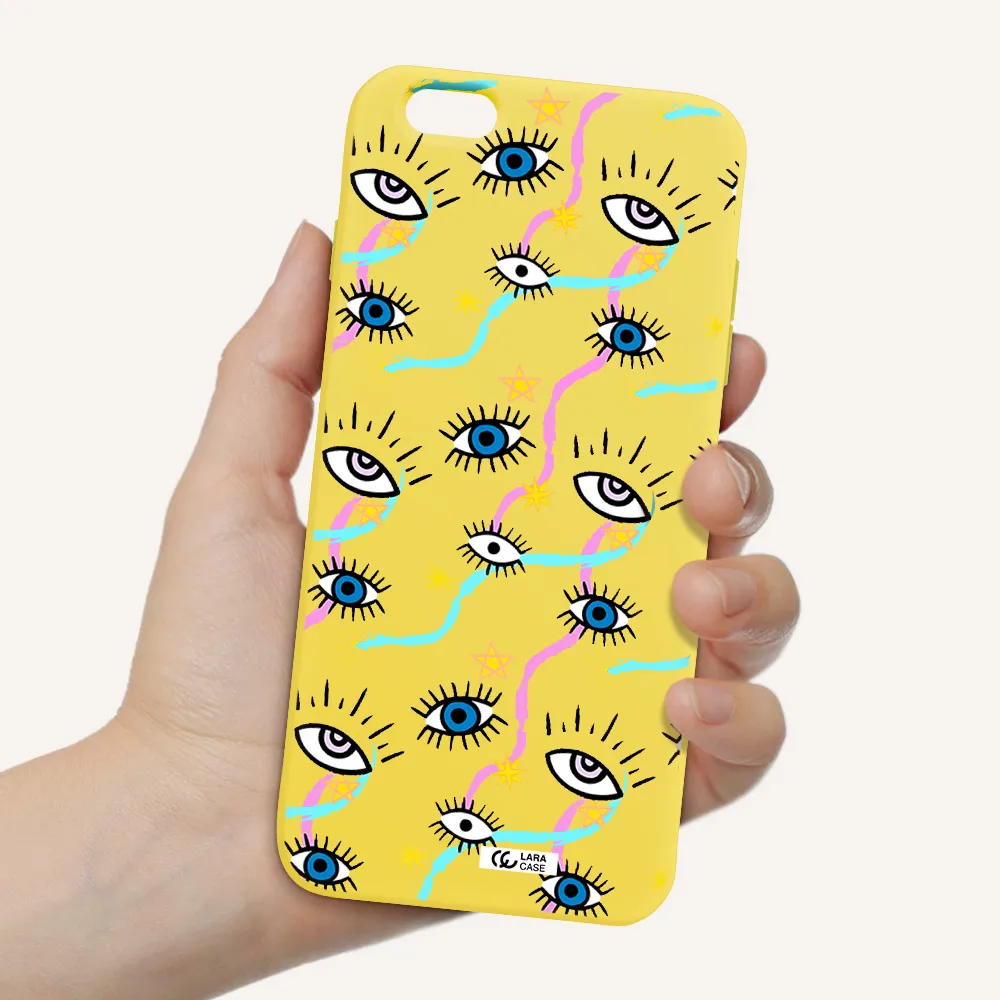 Eye And Ribbon Apple iPhone 6 s plus Silicone canary yellow Case