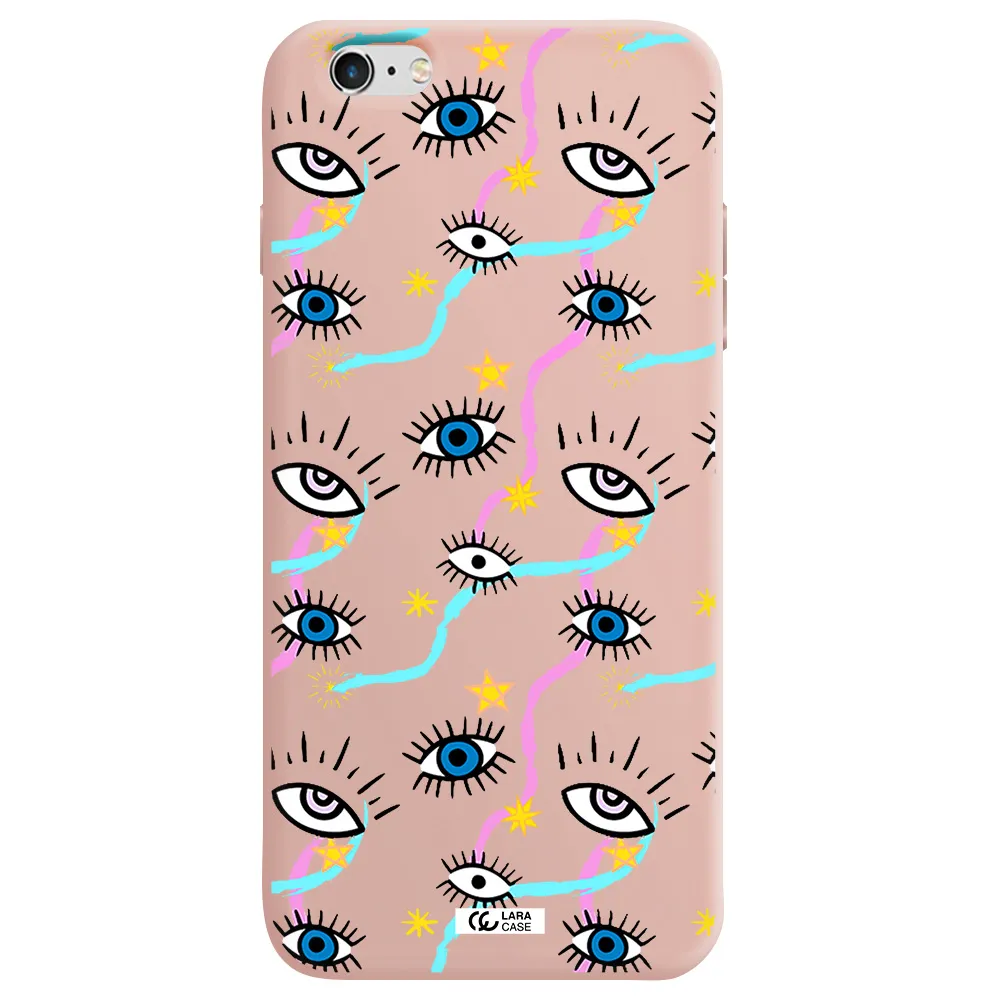 Eye And Ribbon Apple iPhone 6 s plus Silicone pastel pink Case