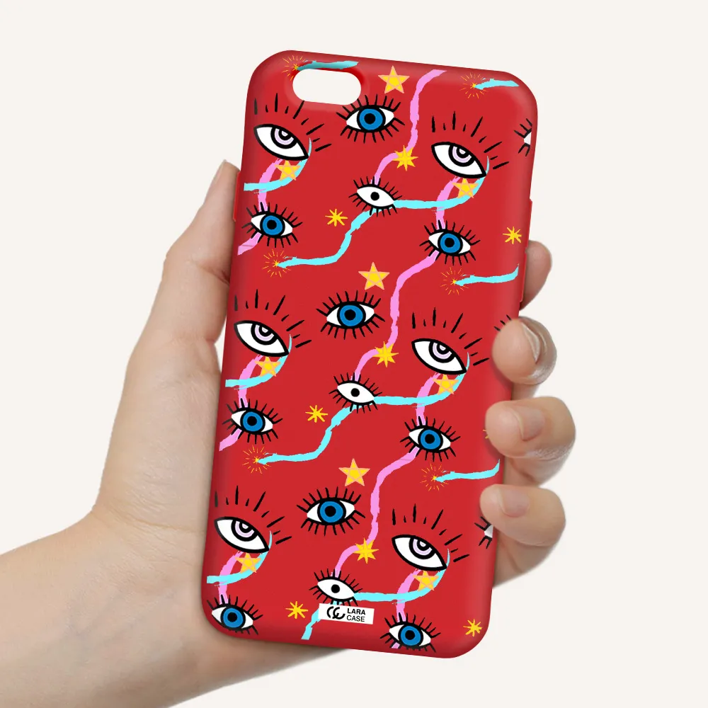 Eye And Ribbon Apple iPhone 6 Silicone Imperial Red Case