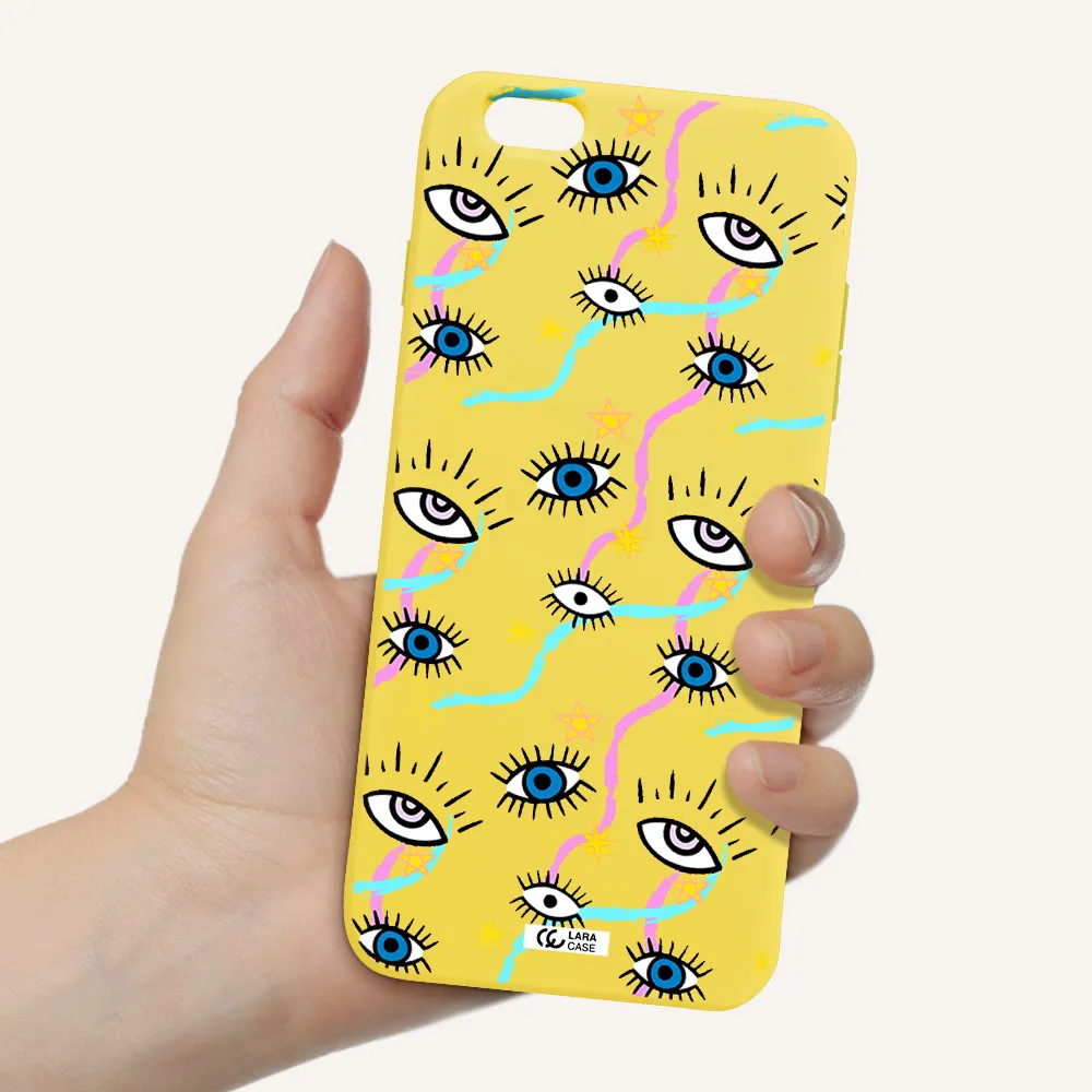 Eye And Ribbon Apple iPhone 6S Silicone canary yellow Case