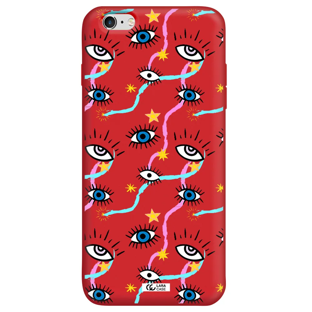 Eye And Ribbon Apple iPhone 6S Silicone Imperial Red Case