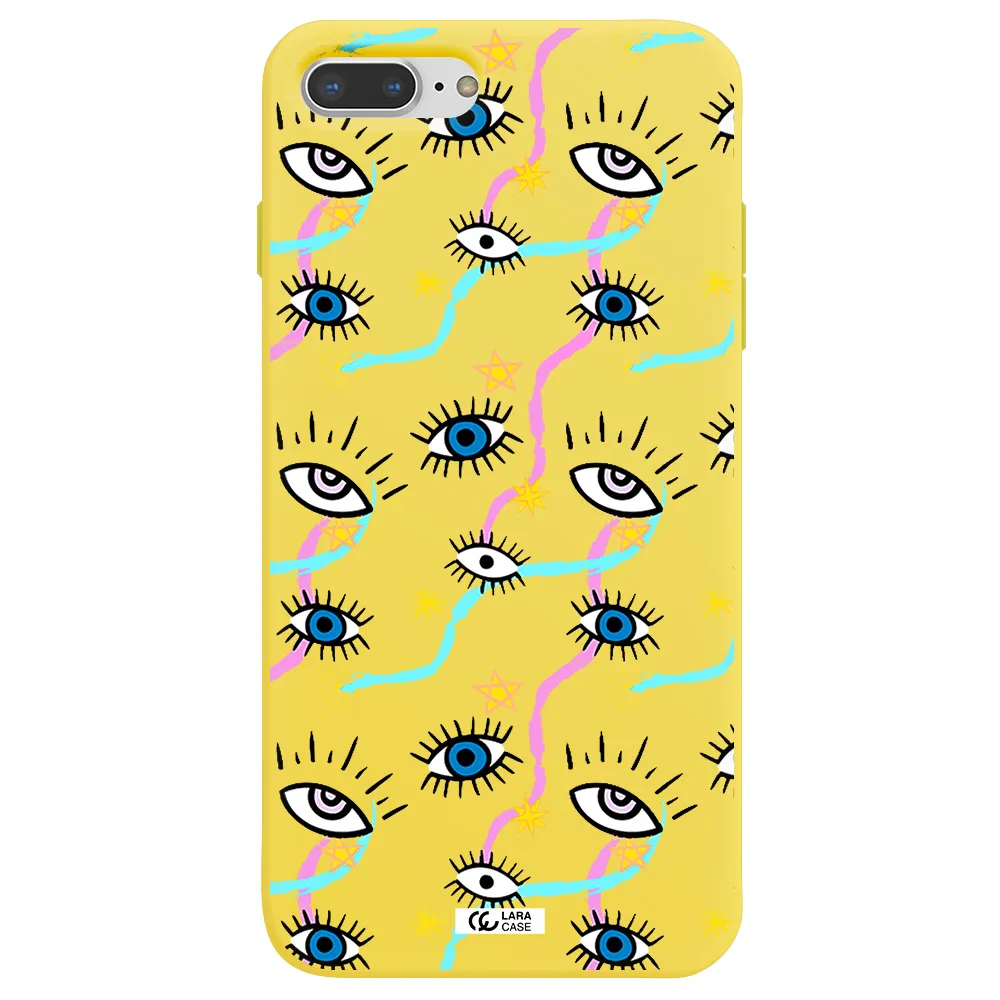 Eye And Ribbon Apple iPhone 7 plus Silicone canary yellow Case