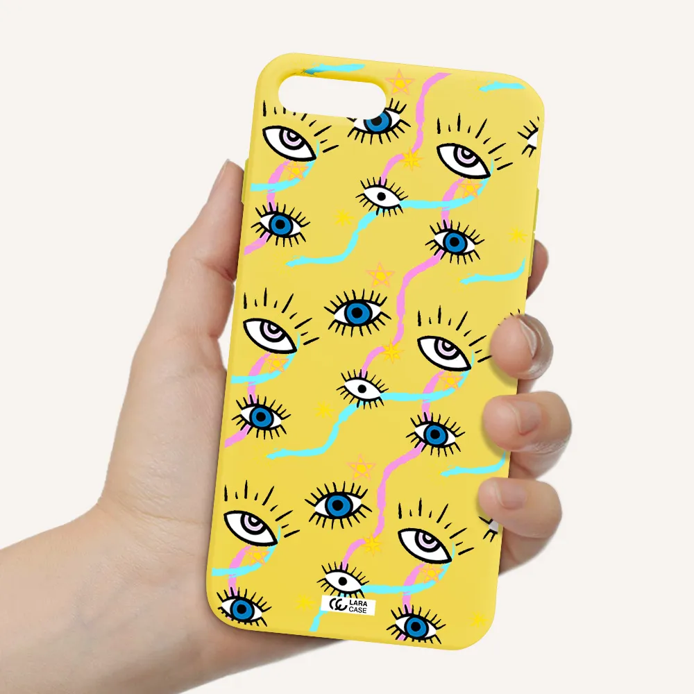 Eye And Ribbon Apple iPhone 7 plus Silicone canary yellow Case