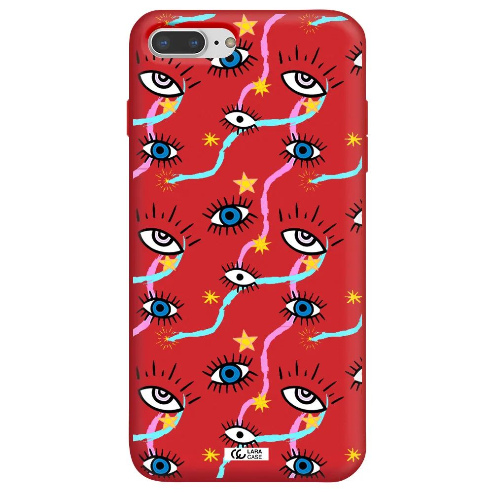 Eye And Ribbon Apple iPhone 7 plus Silicone Imperial Red Case