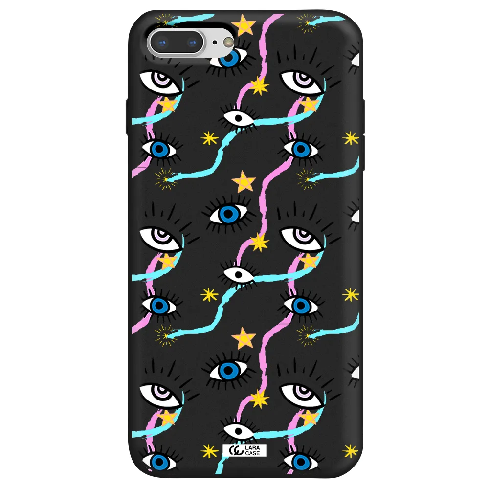 Eye And Ribbon Apple iPhone 8 plus Silicone black Case