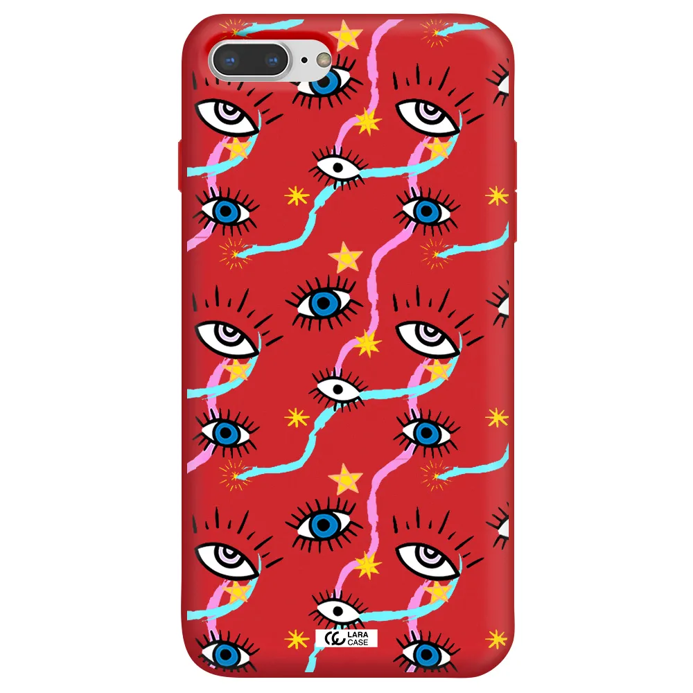 Eye And Ribbon Apple iPhone 8 plus Silicone Imperial Red Case