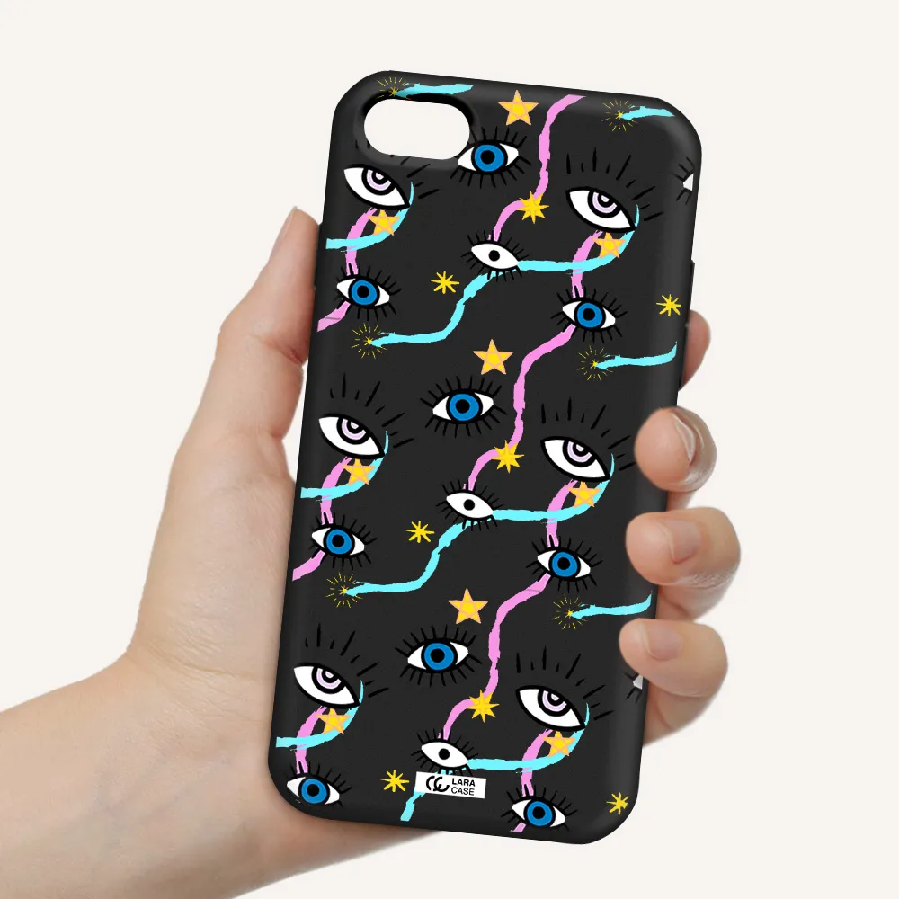 Eye And Ribbon Apple iPhone 8 Silicone black Case