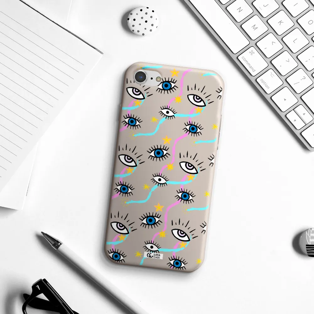 Eye And Ribbon Apple iPhone 8 Silicone Stone Case