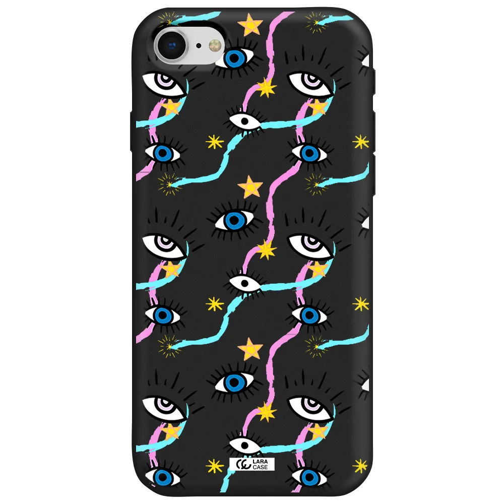 Eye And Ribbon Apple iPhone se 2020 Silicone black Case