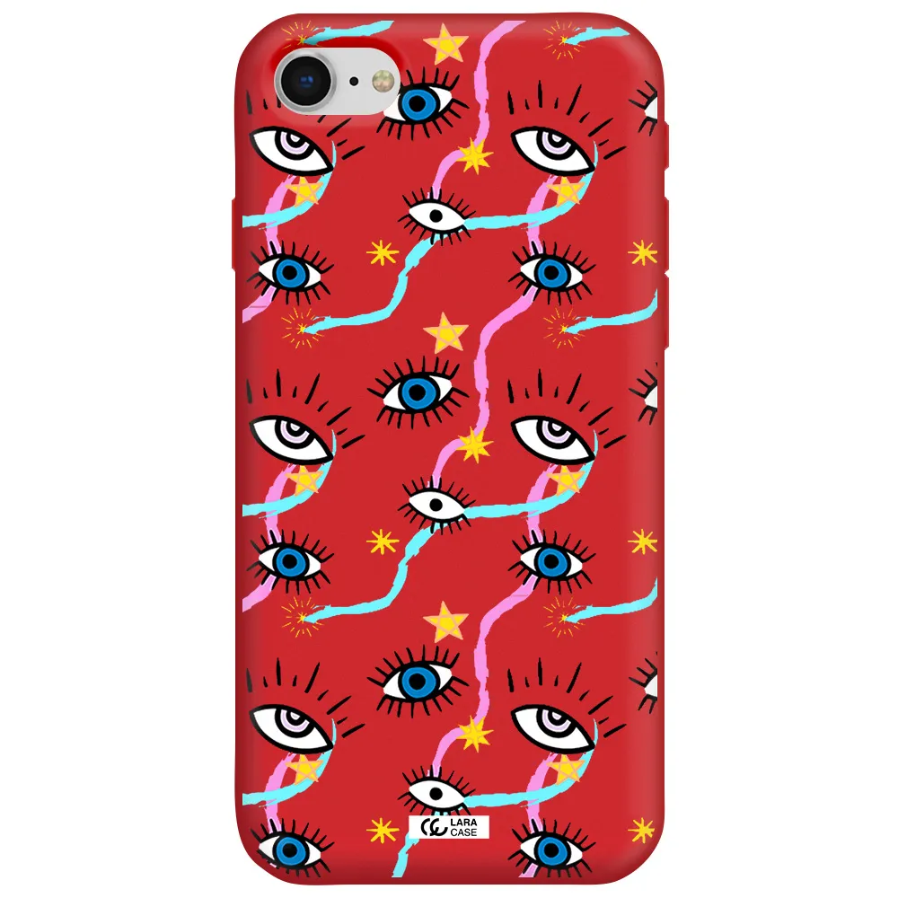 Eye And Ribbon Apple iPhone se 2020 Silicone Imperial Red Case