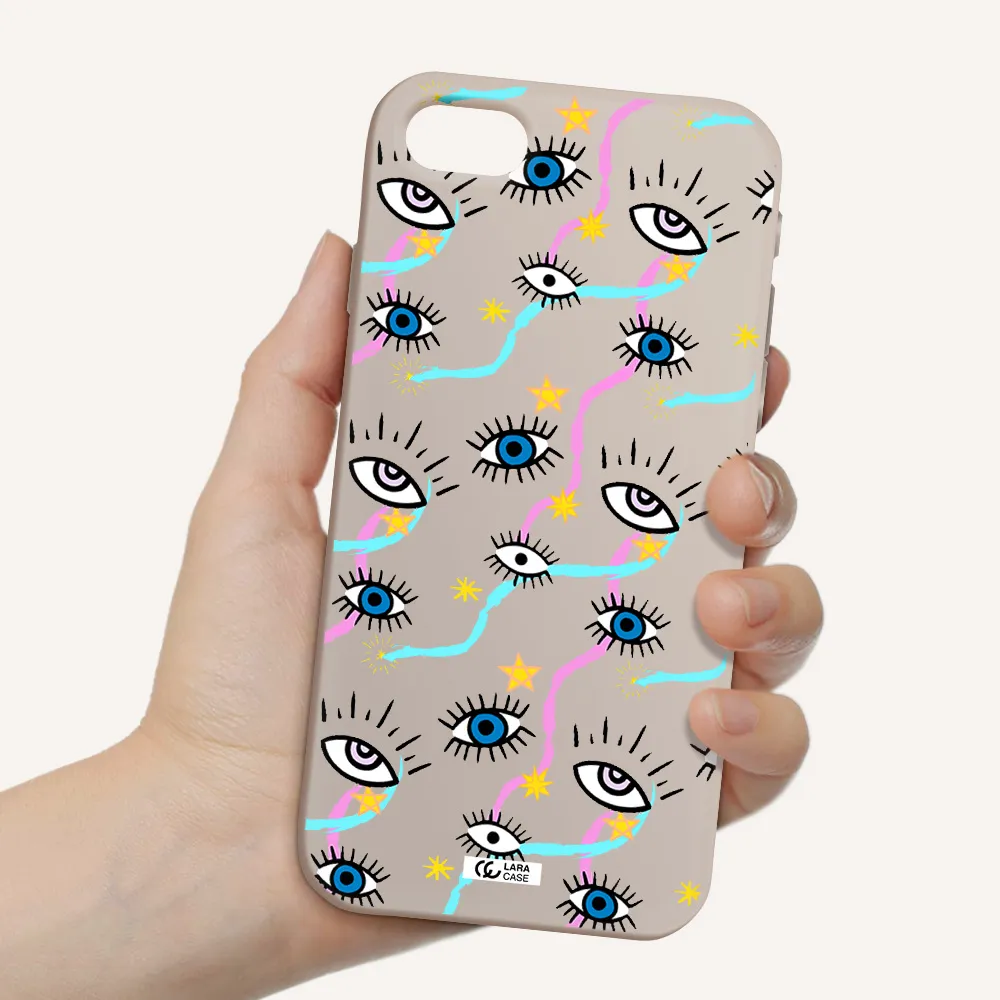 Eye And Ribbon Apple iPhone se 2020 Silicone Stone Case