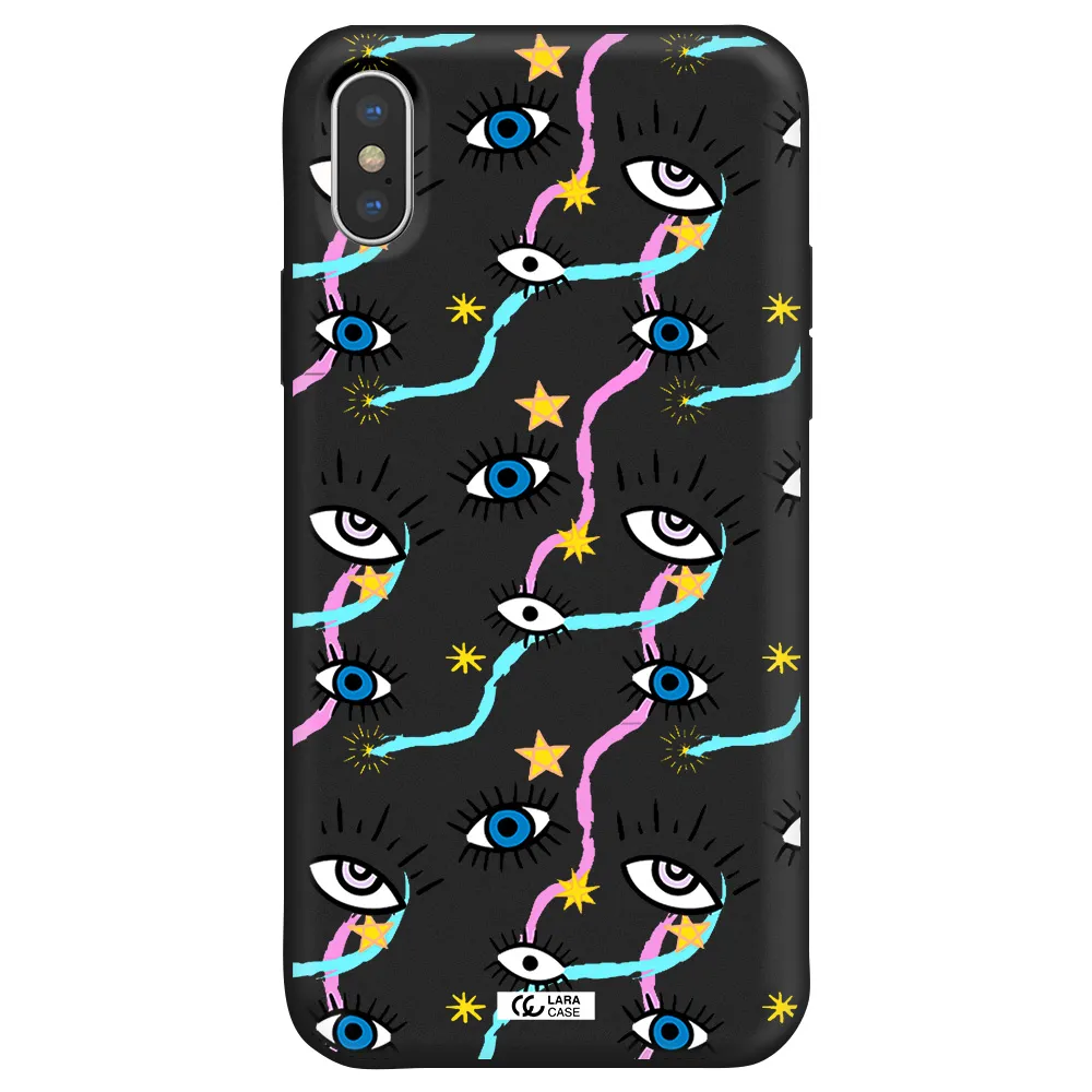 Eye And Ribbon Apple iPhone X Silicone black Case
