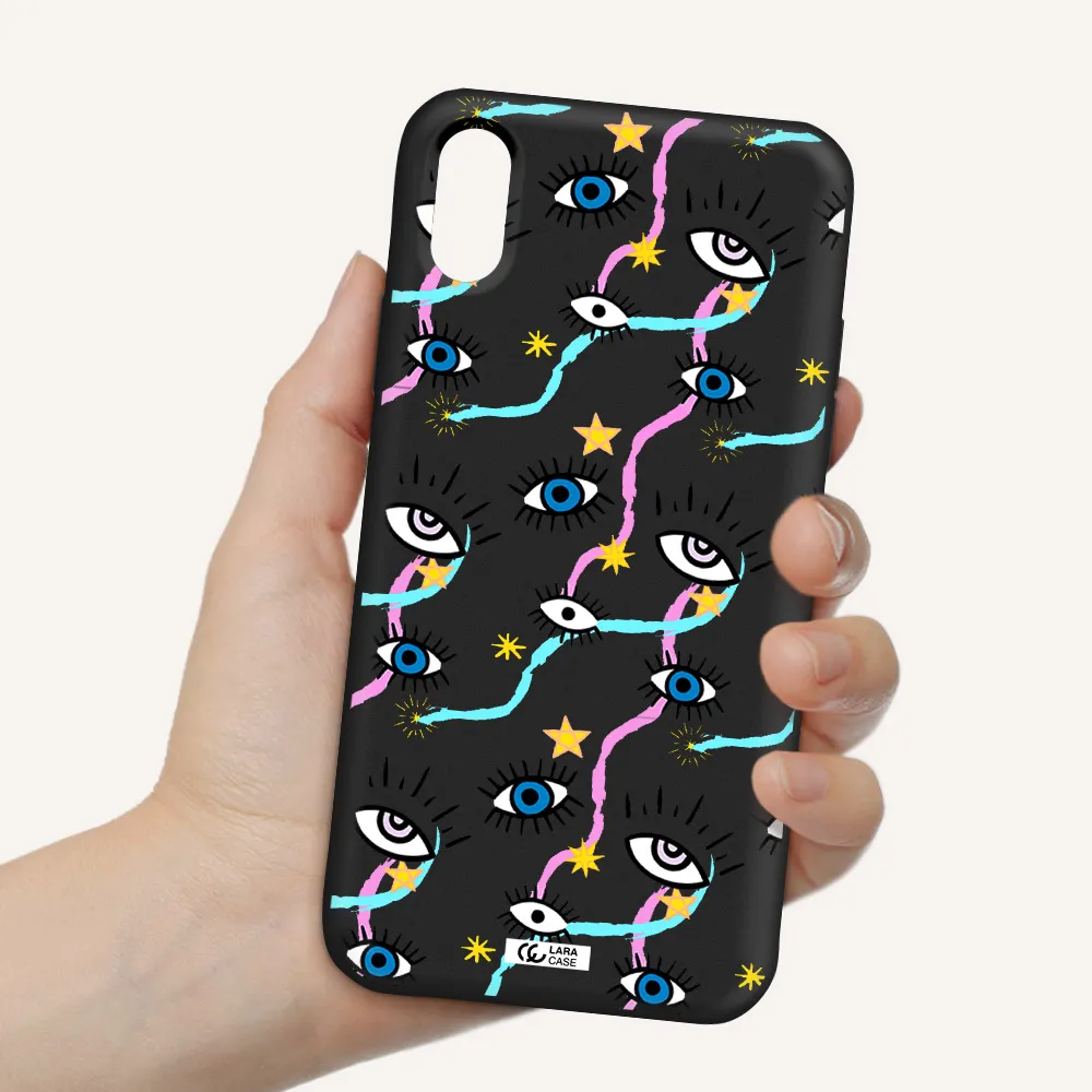 Eye And Ribbon Apple iPhone X Silicone black Case