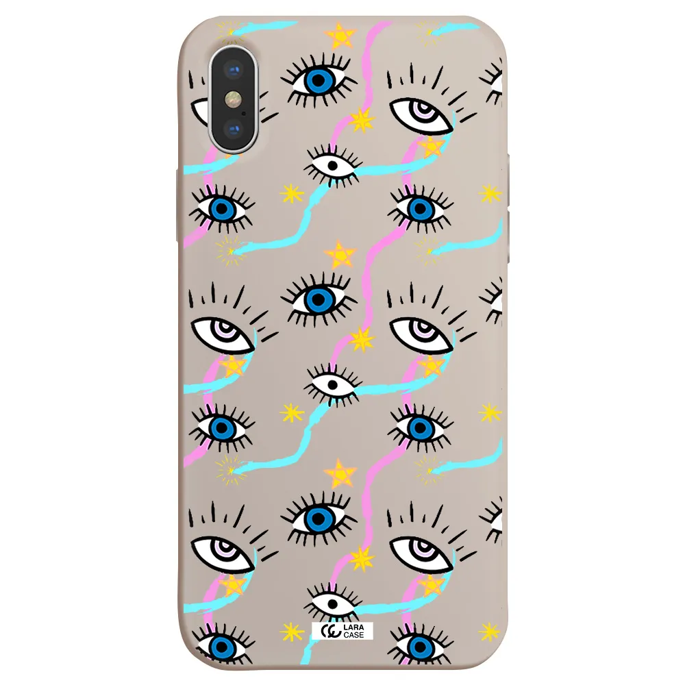 Eye And Ribbon Apple iPhone X Silicone Stone Case