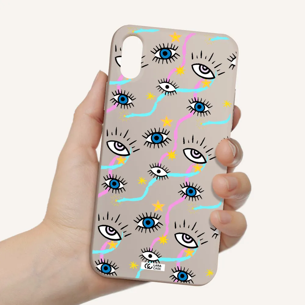 Eye And Ribbon Apple iPhone X Silicone Stone Case