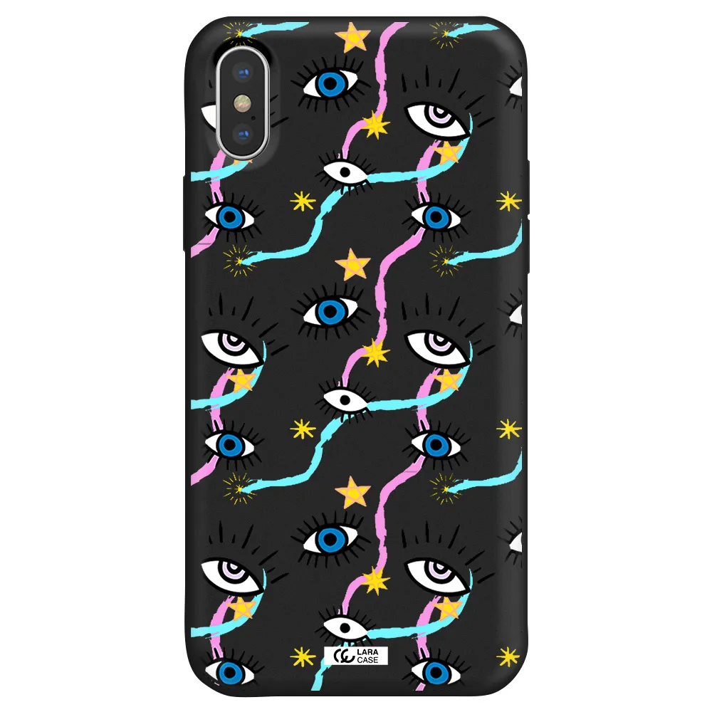 Eye And Ribbon Apple iPhone XS Silicone black Case