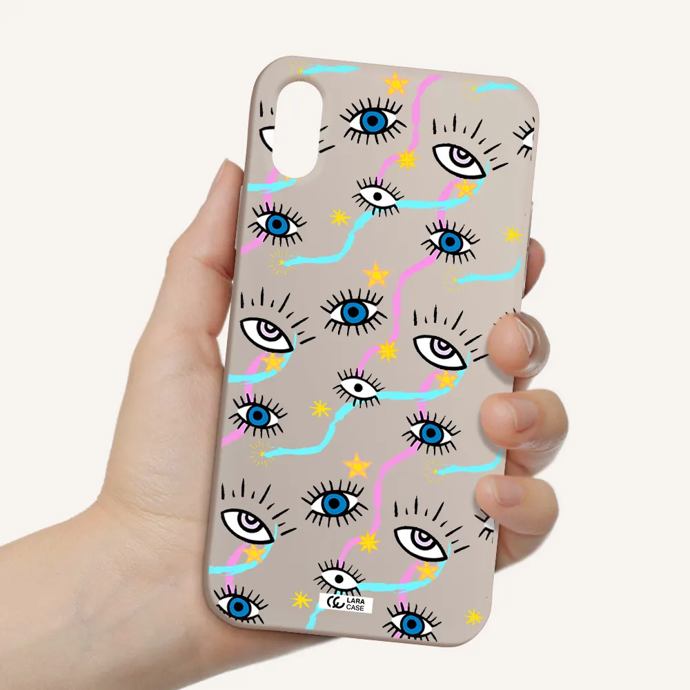 Eye And Ribbon Apple iPhone XS Silicone Stone Case