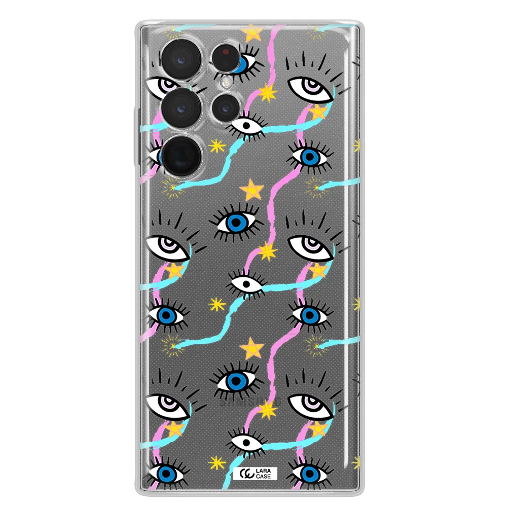 Eye And Ribbon Samsung S 22 Ultra Clear TPU Case