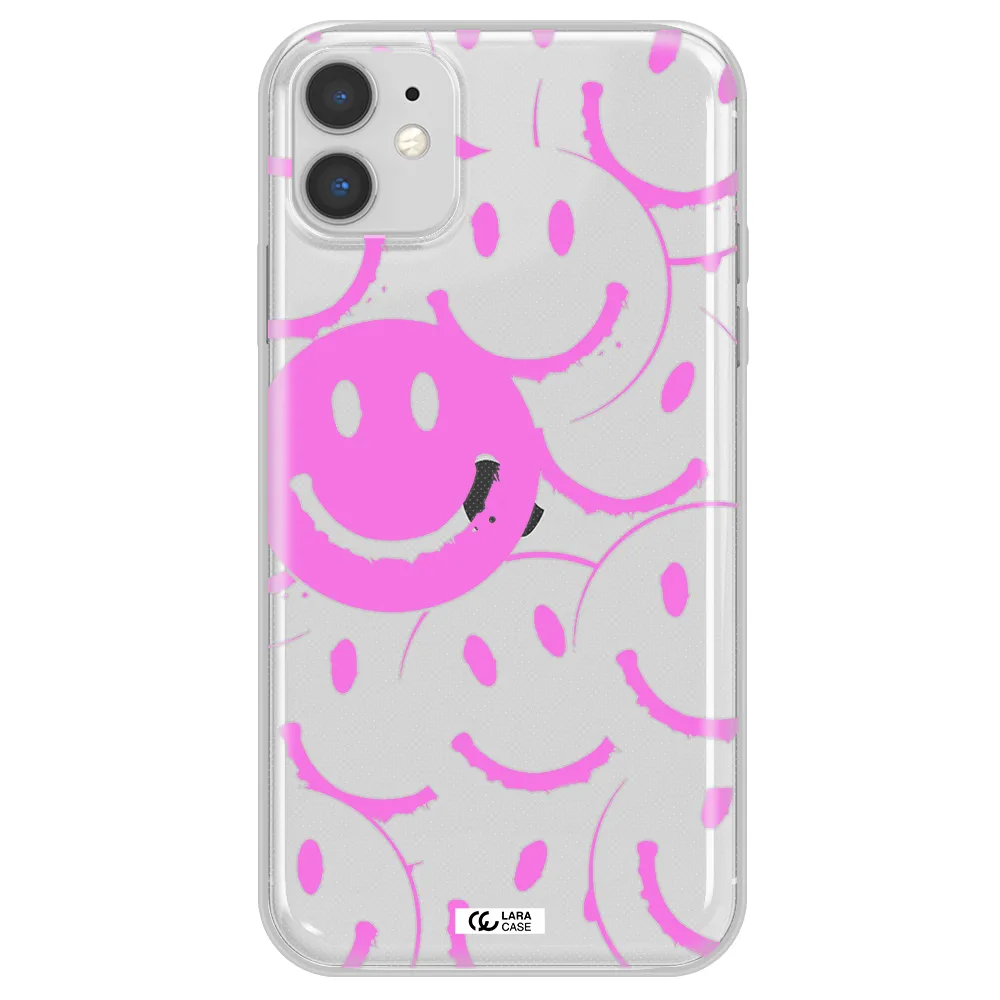 Smile Purple Apple iPhone 11 Clear TPU Case