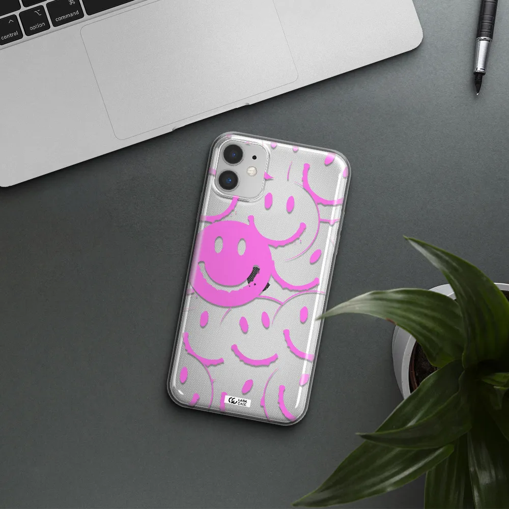 Smile Purple Apple iPhone 11 Clear TPU Case