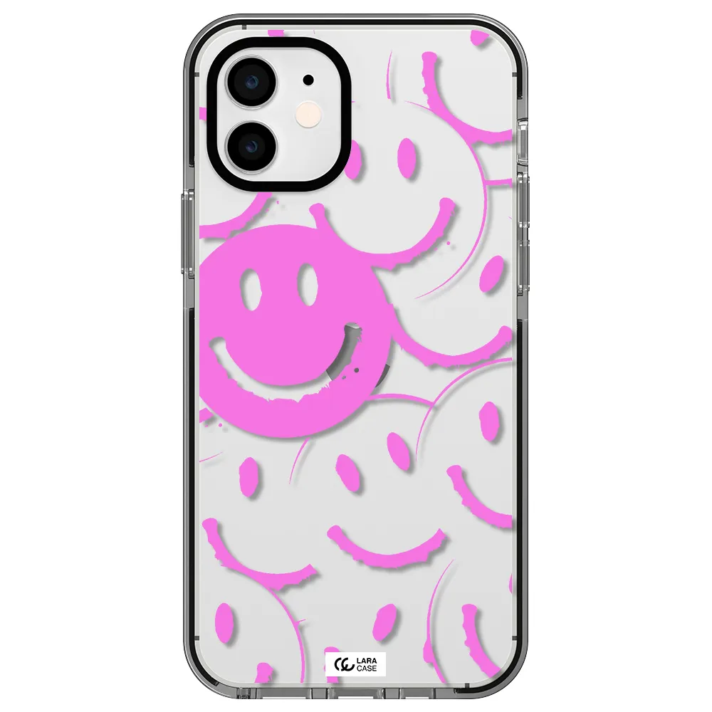 Smile Purple Apple iPhone 11 impact black border Case