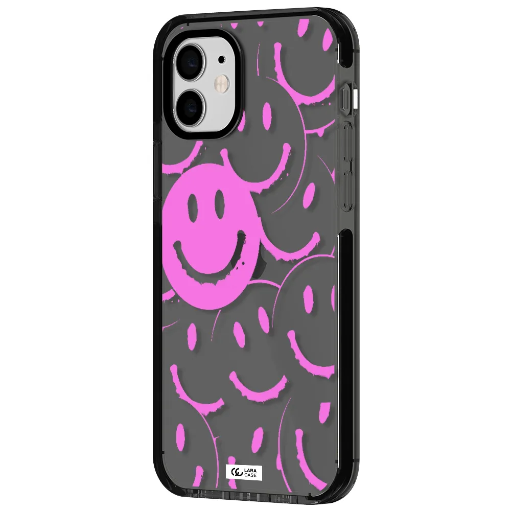 Smile Purple Apple iPhone 11 impact Smoke Black Case