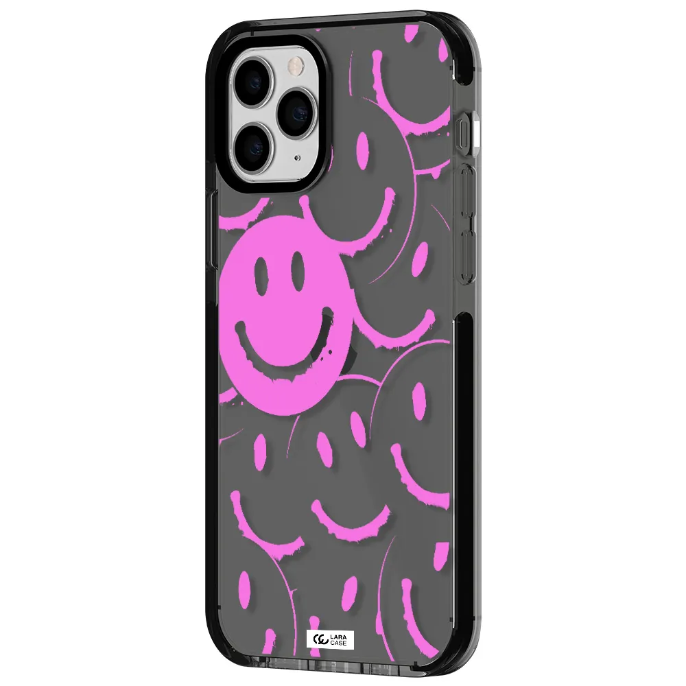 Smile Purple Apple iPhone 11 pro max impact Smoke Black Case