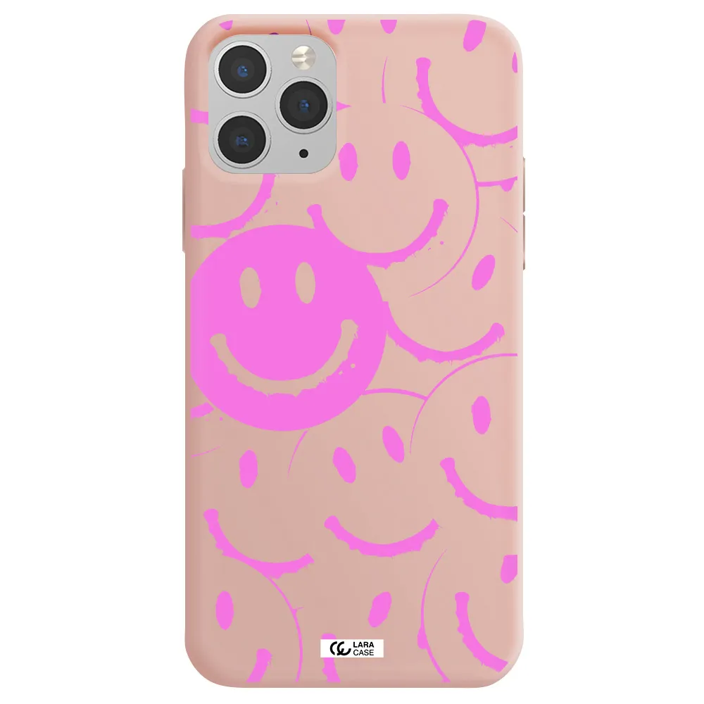 Smile Purple Apple iPhone 11 pro max Silicone pastel pink Case