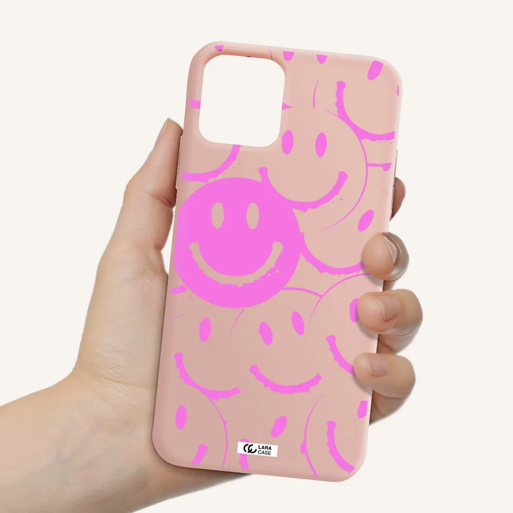 Smile Purple Apple iPhone 11 pro Silicone pastel pink Case