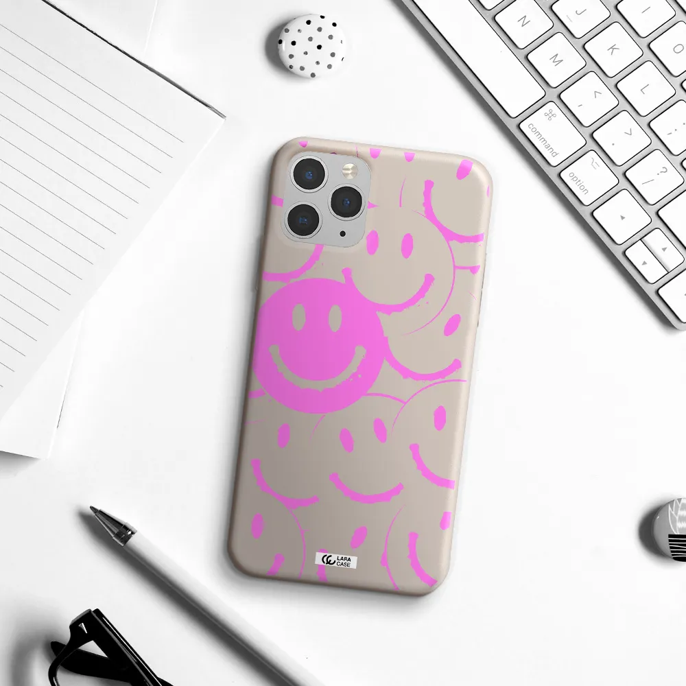 Smile Purple Apple iPhone 11 pro Silicone Stone Case