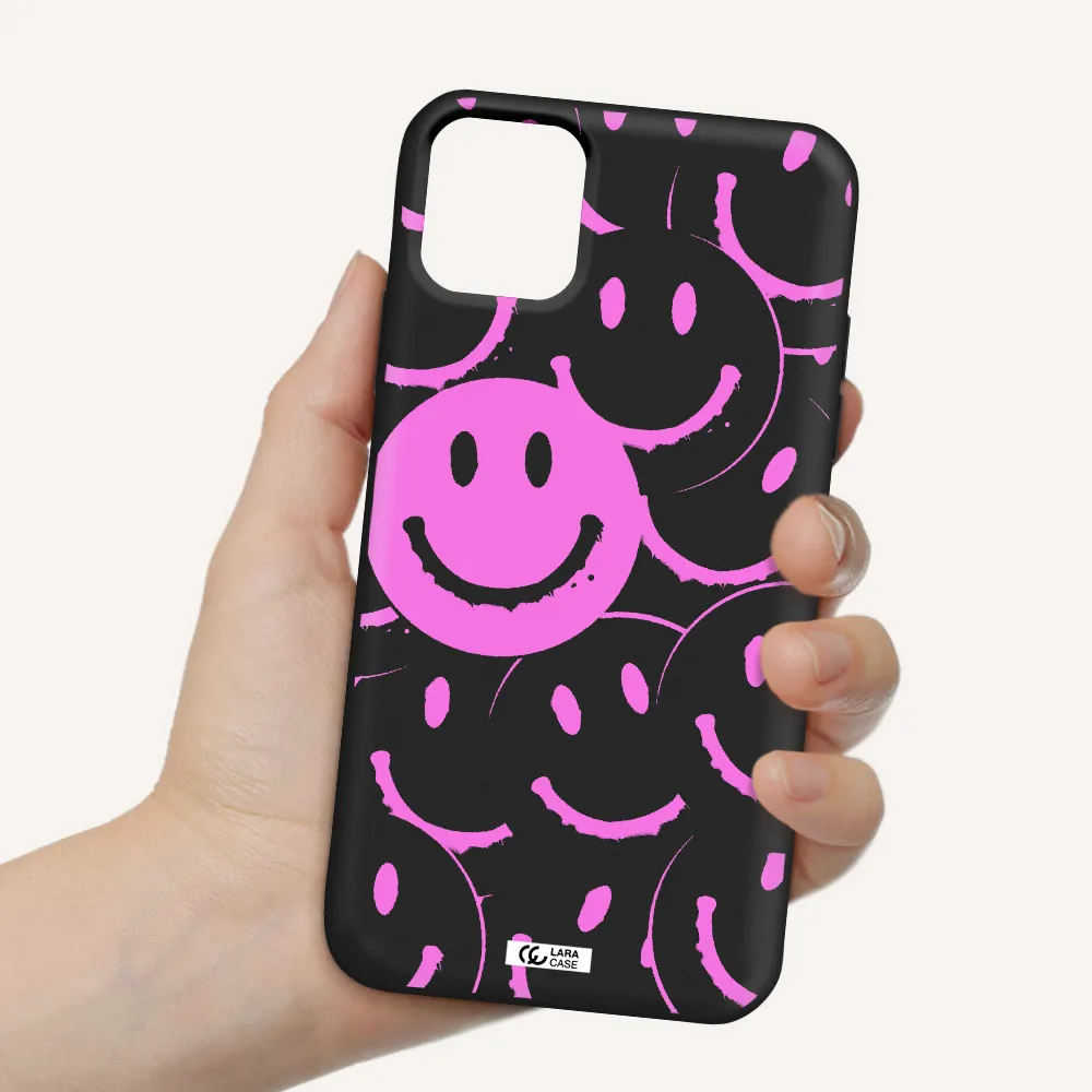 Smile Purple Apple iPhone 11 Silicone black Case
