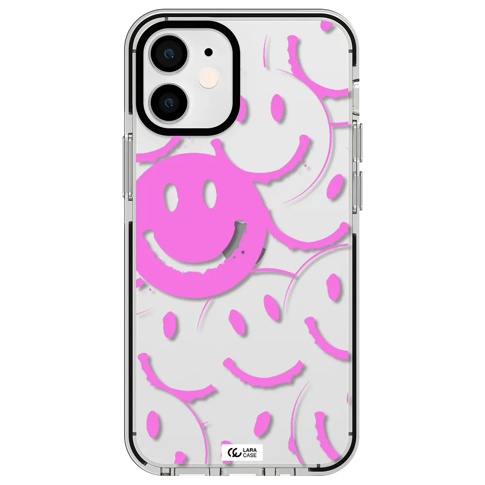 Smile Purple Apple iPhone 12 mini impact black border Case