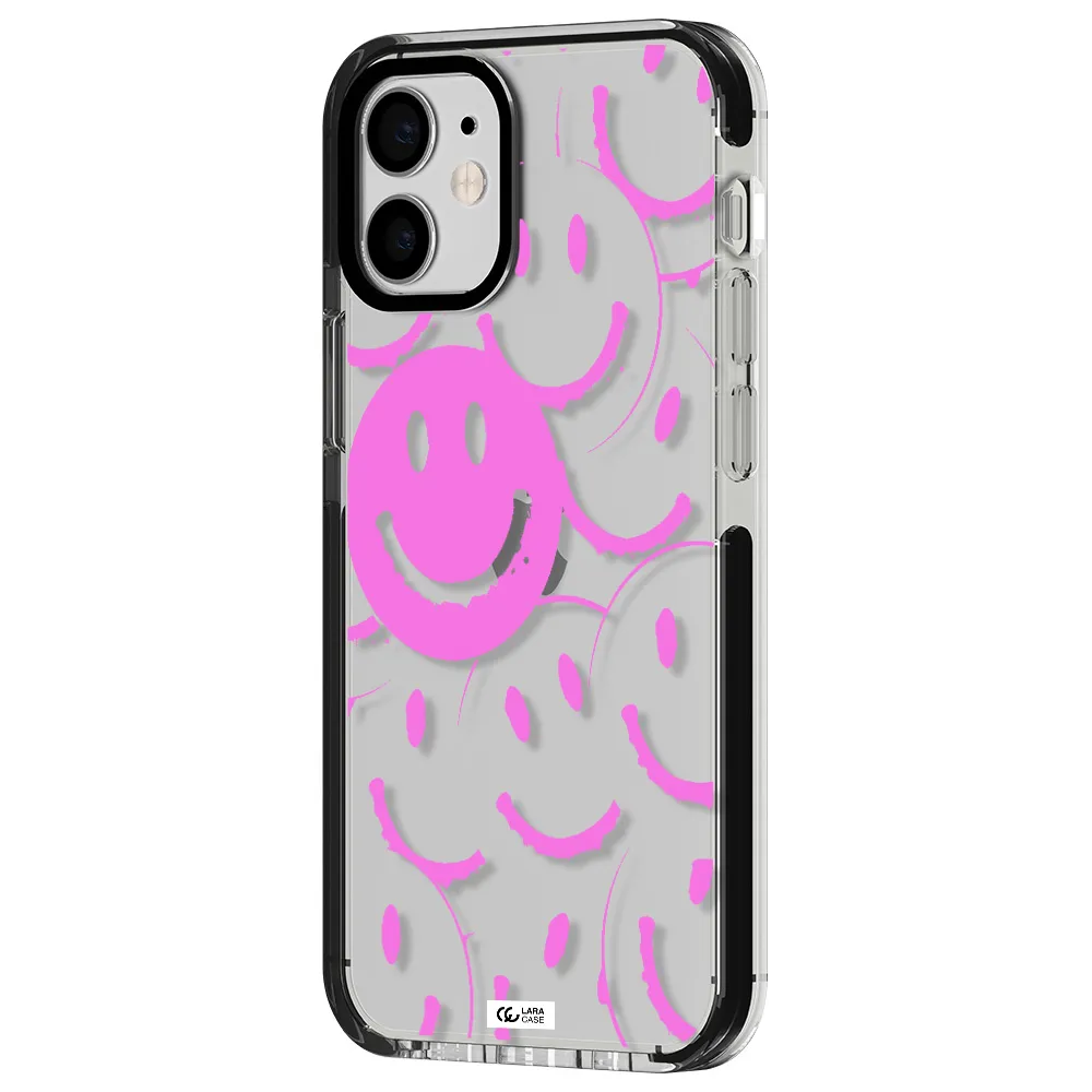 Smile Purple Apple iPhone 12 mini impact black border Case