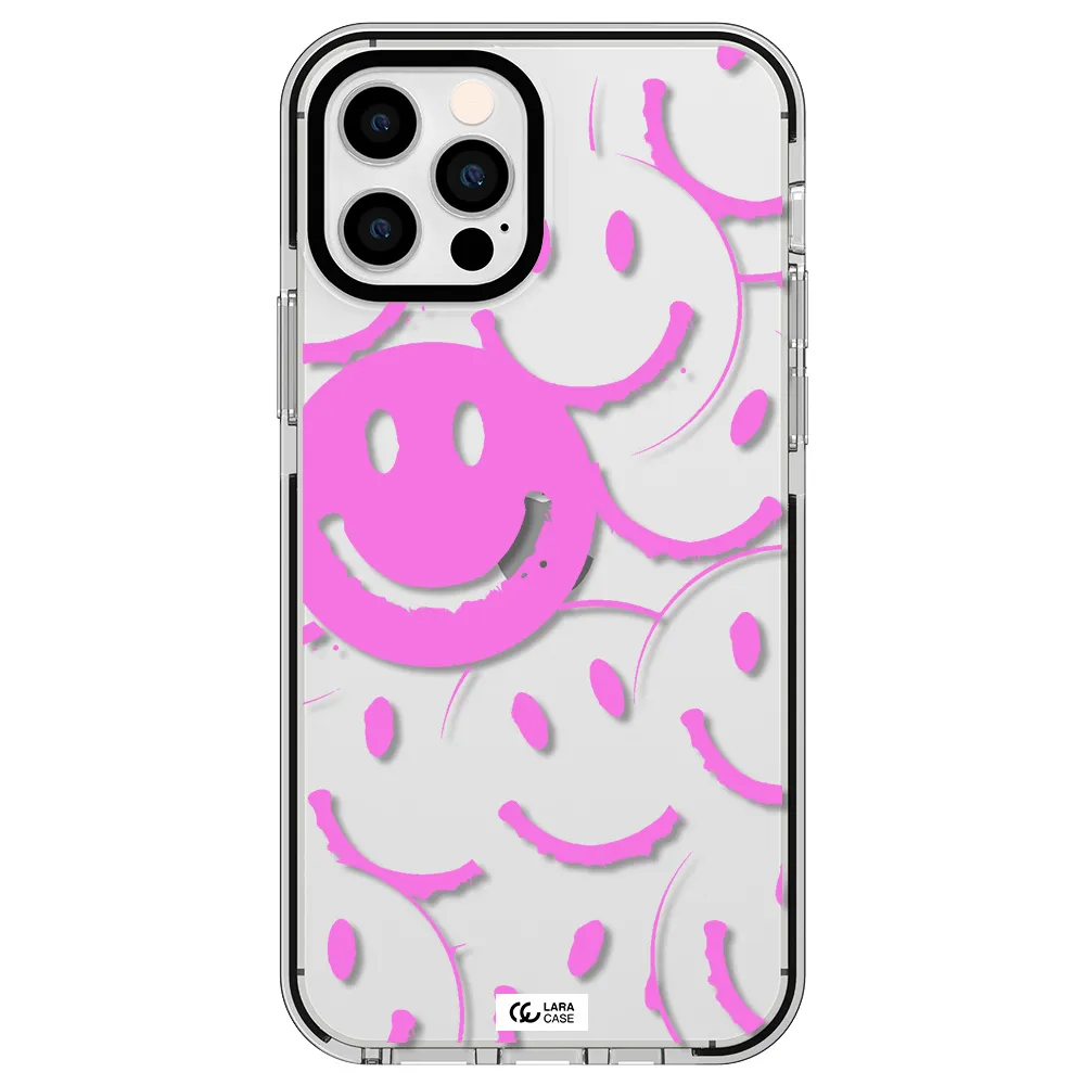 Smile Purple Apple iPhone 12 pro impact black border Case