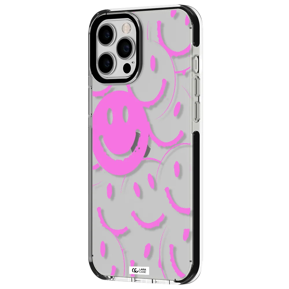 Smile Purple Apple iPhone 12 pro max impact black border Case