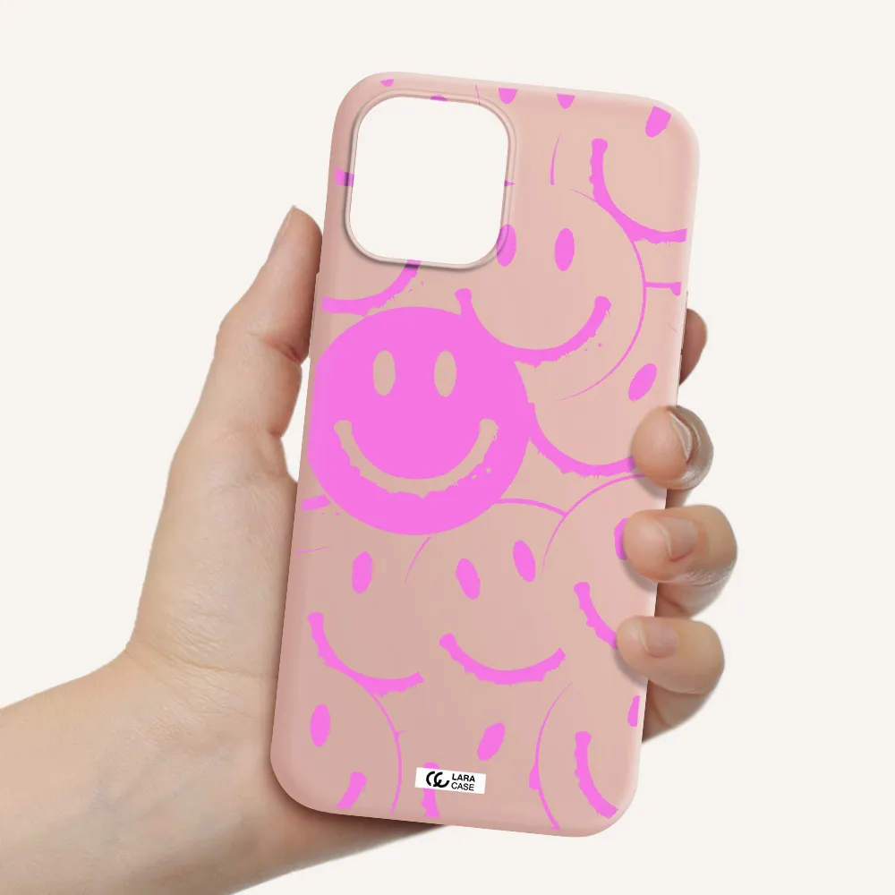 Smile Purple Apple iPhone 12 pro max Silicone pastel pink Case